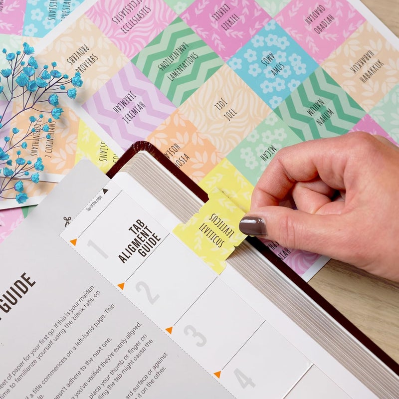 OFFILICIOUS Kawaii Bible Book Tabs – 100 Soft-Touch, Laminated Protestant & Catholic Bible Tabs – Bible Accessories – Durable Tabs for Bible – Bible Tabs Large Print – Pink Bible Tabs for Women - Image 3